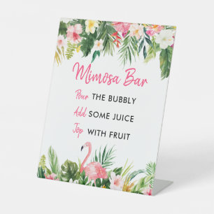 Luau Flamingo Tropical Mimosa Bar Sign