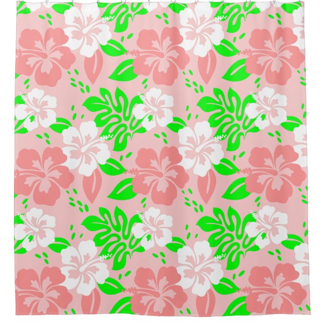 luau floral tropical hibiscus flowers pink (Front)