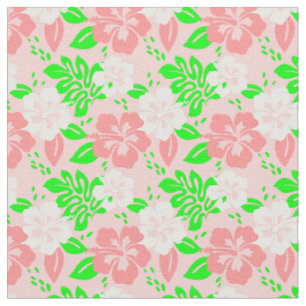 luau floral tropical hibiscus flowers pink fabric