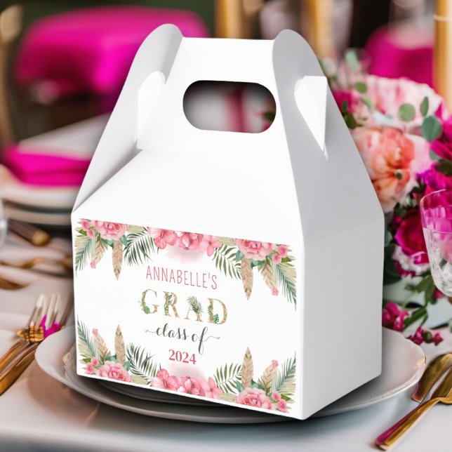 Luau Graduation Class Of 2024 Floral Favor Box (Creator Uploaded)