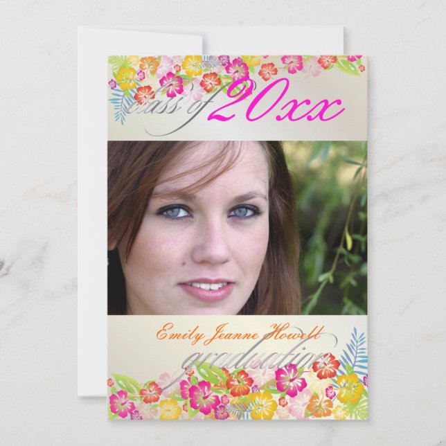 Luau Graduation Party Invitation (Front)