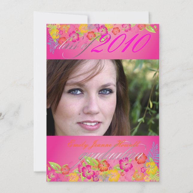 Luau Graduation Party Invitation (Front)
