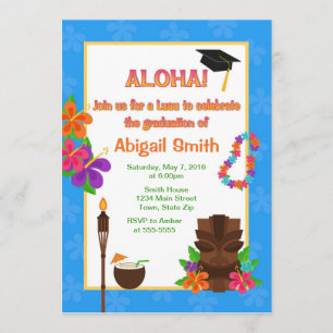 Luau Graduation Party Invitation Announcement
