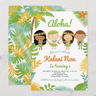 Luau Hawaiian Birthday Invitation