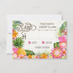 Luau Hawaiian Mariage Beach Rustic Beach Carte RSV