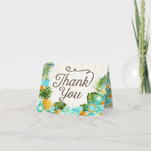 Luau Hawaiian Rustic Beach Carte de remerciements