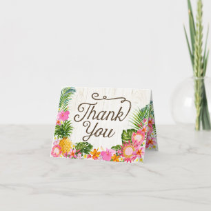 Luau Hawaiian Rustic Beach Carte de remerciements