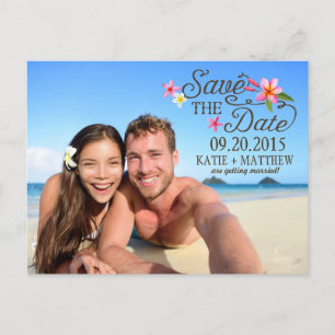 Luau Hawaiian Rustic Beach Save the Date Announcement Postcard