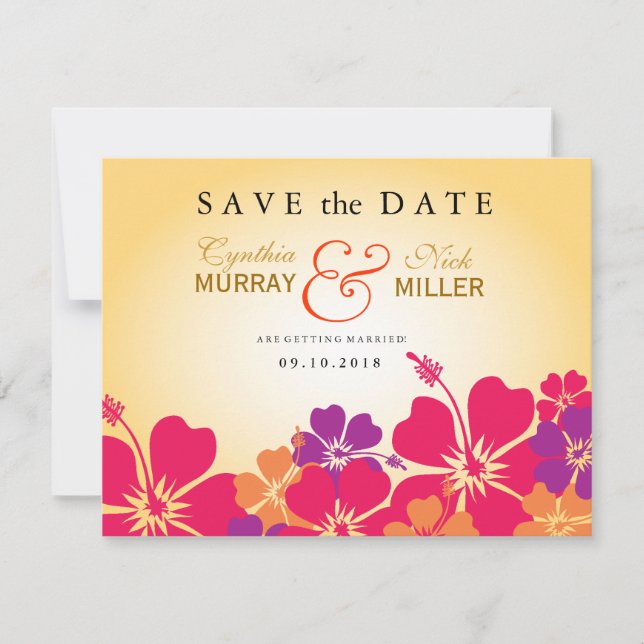 Luau / Hawaiian Save the Date Card (Front)