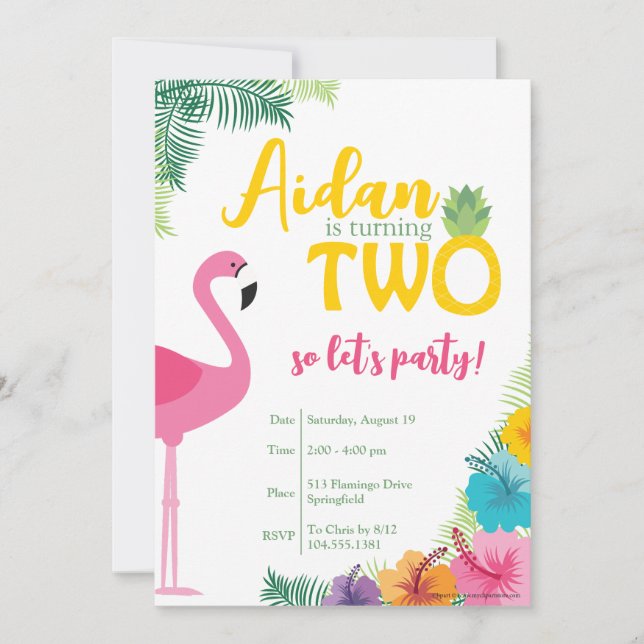 Luau Invitation de fête d'anniversaire, Luau Invit (Devant)