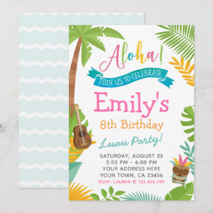 Luau Invitation, Invitation de la fête du pool