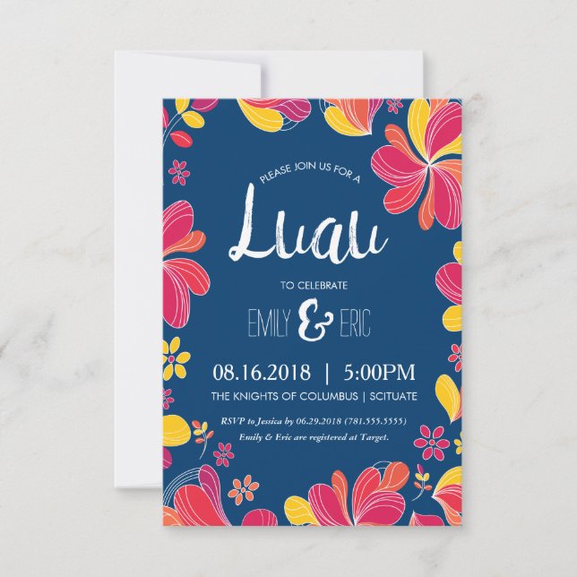 Luau Invitation - Invitation de la partie tropical (Devant)