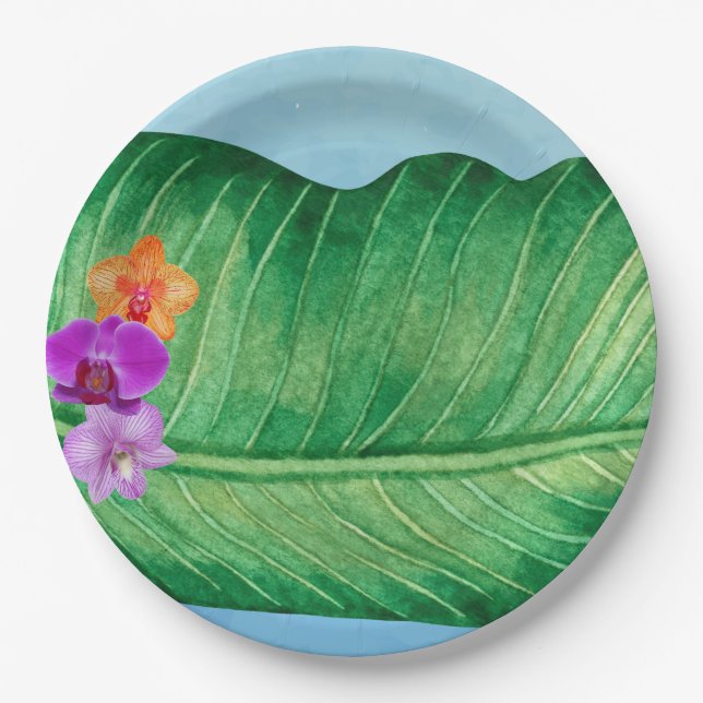Luau Leaf  Paper Plate (Front)