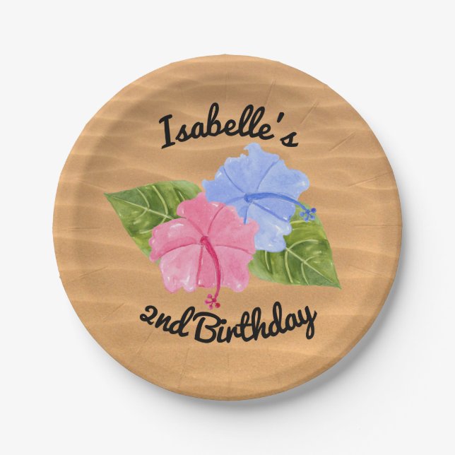Luau Party Personalized Plates (Front)