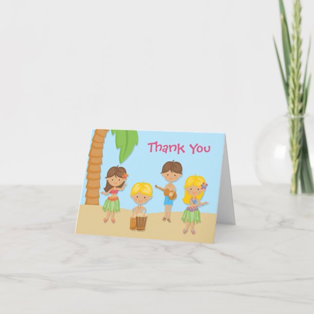 Luau Party Thank You Card (Front)