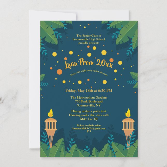 Luau Prom Invitations (Front)
