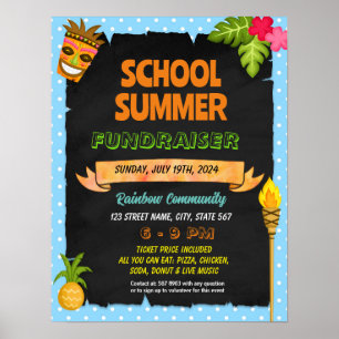 Luau summer school teacher flyer poster