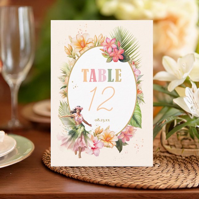 Luau Sweet sixteen Hula Numéro de table ID1092 (Créateur téléchargé)