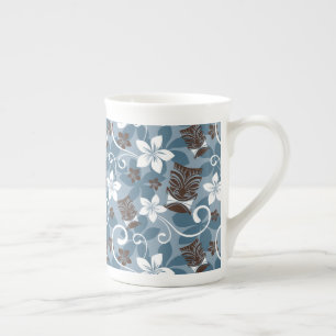 LUAU TIKI PATTERN (BLUE) BONE CHINA MUG