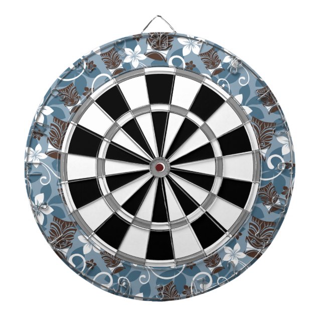 LUAU TIKI PATTERN (BLUE) DARTBOARD (Front)