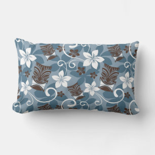 LUAU TIKI PATTERN (BLUE) LUMBAR PILLOW