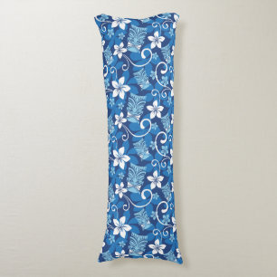 LUAU TIKI PATTERN (BRIGHT BLUE) BODY PILLOW