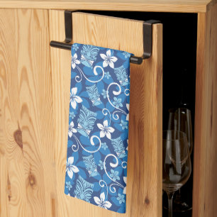 LUAU TIKI PATTERN (BRIGHT BLUE) KITCHEN TOWEL
