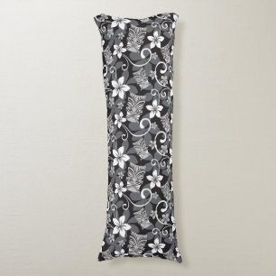 LUAU TIKI PATTERN (CHARCOAL) BODY PILLOW
