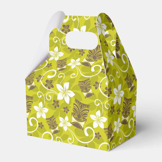 LUAU TIKI PATTERN FAVOR BOX (Front Side)