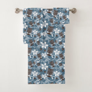 LUAU TIKI PATTERN (ORANGE) BATH TOWEL SET