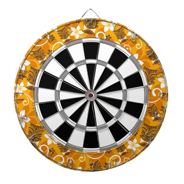 LUAU TIKI PATTERN (ORANGE) DARTBOARD (Front)