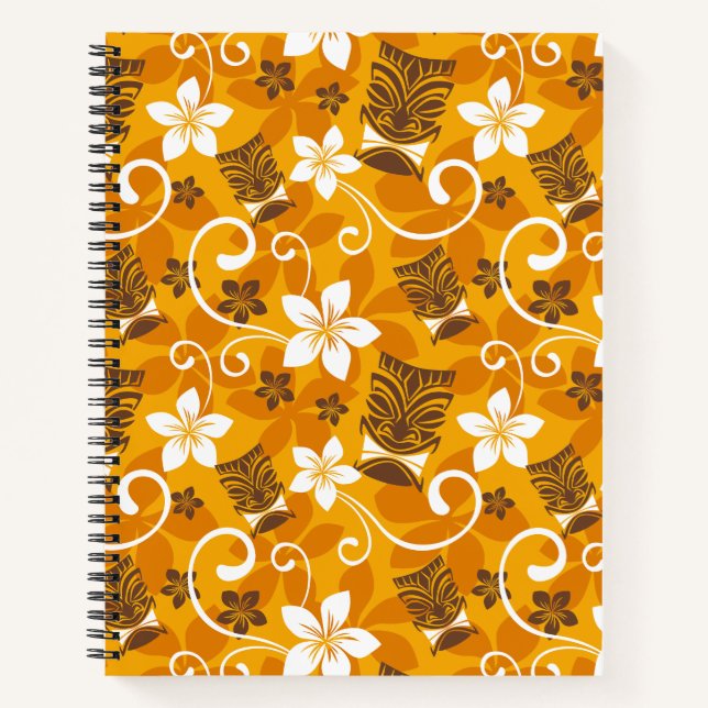LUAU TIKI PATTERN (ORANGE) NOTEBOOK (Front)
