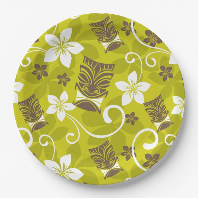 LUAU TIKI PATTERN PAPER PLATE (Front)