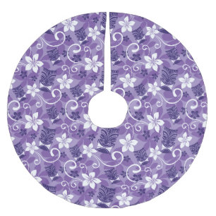 LUAU TIKI PATTERN (PURPLE) BRUSHED POLYESTER TREE SKIRT