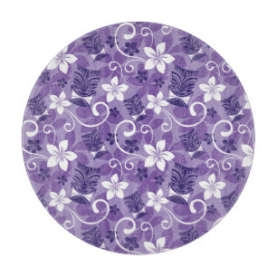 LUAU TIKI PATTERN (PURPLE) CUTTING BOARD