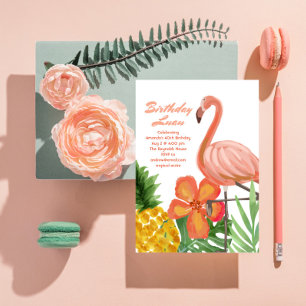 Luau Tropical Birthday Party Invitation