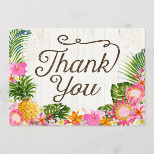 Luau Tropical Floral Beach Rustic Thank You