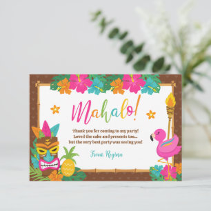 Luau Tropical Hawaiian Thank You Card
