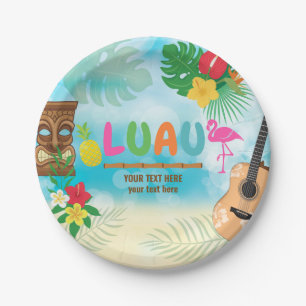 Luau Tropical Theme Paper Plate