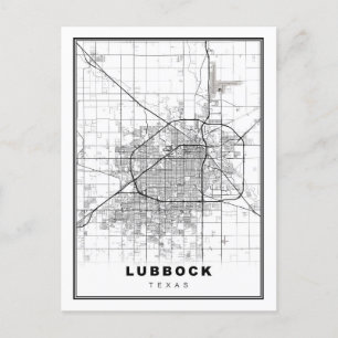 Lubbock Map Postcard