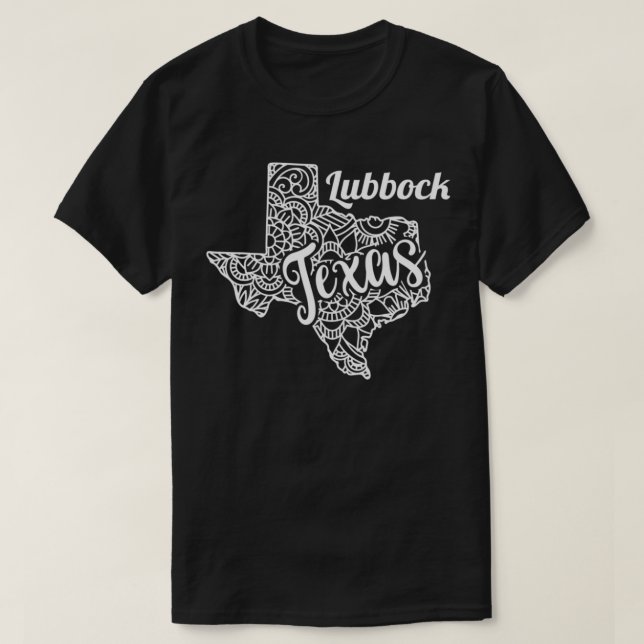 Lubbock   Teas City with Mandala  T-Shirt (Design Front)