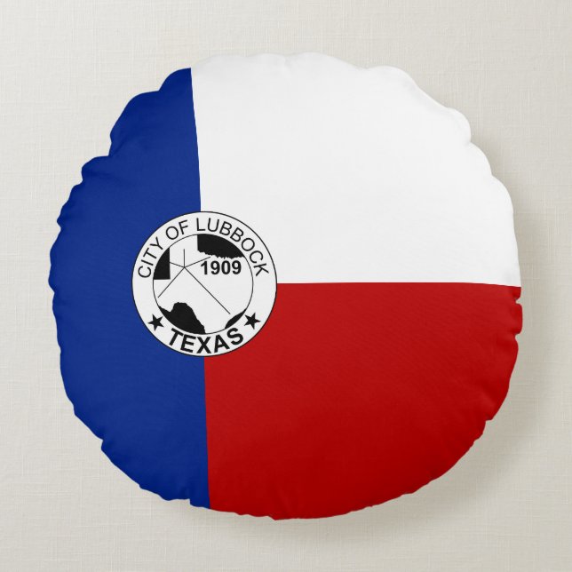 Lubbock (Texas) City flag  Round Pillow (Front)