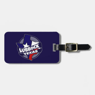Lubbock Texas flag burst luggage tag