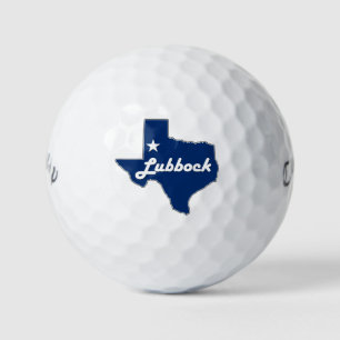 Lubbock Texas Lone Star State Map Proud West Texan Golf Balls