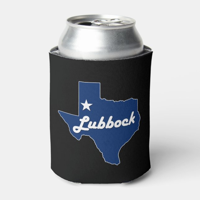 Lubbock, Texas Lonestar State West Texas Beverage Can Cooler (Can Front)