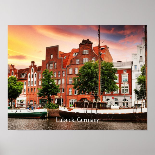 Lubeck Germany cityscape photograph Poster (Front)