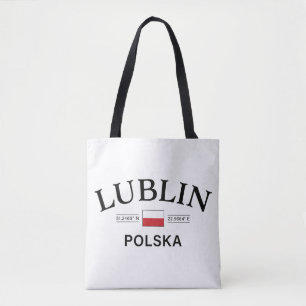 Lublin Polska (Poland) Polish Coordinates Tote Bag