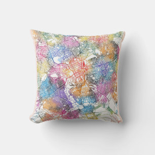 Lubumbashi DR Congo City Map Throw Pillow