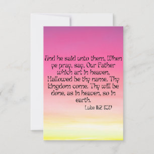 Luc 11:2 KJV Bible Verse Pic Appartement Carte de 