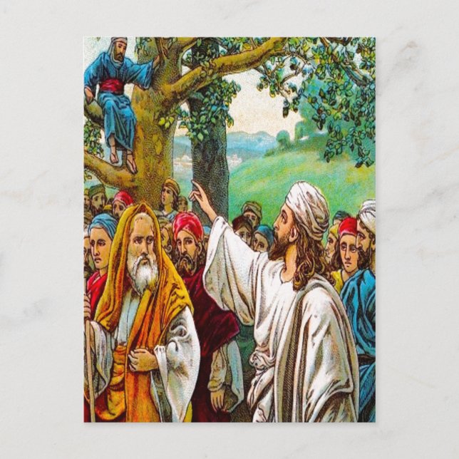 Luc 19:1-10 Jésus économise une carte postale coll (Devant)